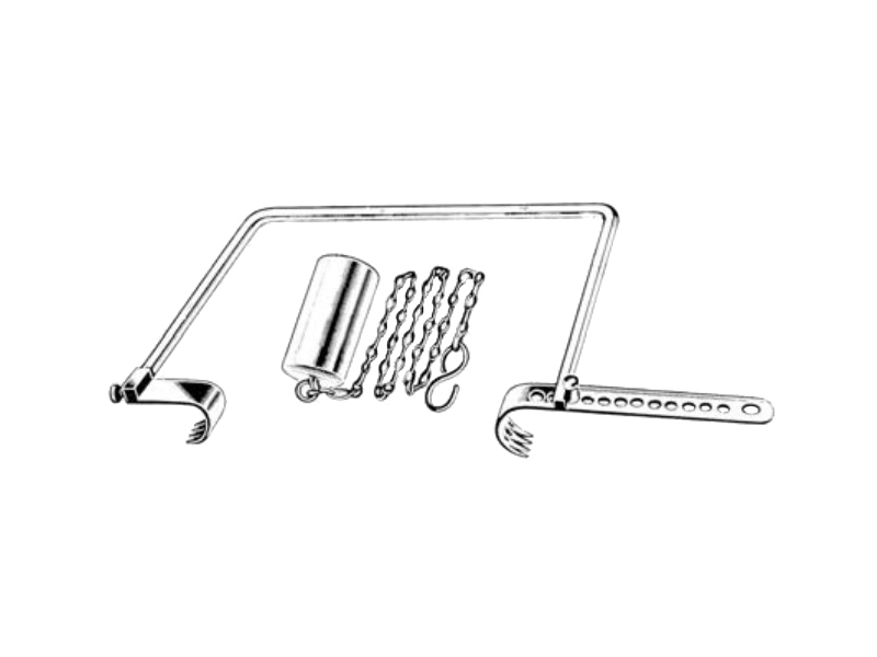 Retractor Charnley, complet, lama: 2.5x3.2cm/ 2.5x3.8cm, greutate pe lant 