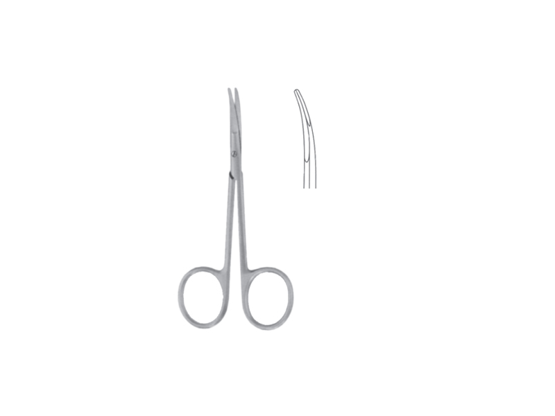 Foarfeca blefaroplastie KAYE, curba, varf zimtat L11.5cm