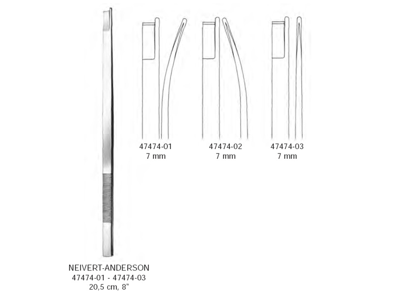 Osteotom NEIVERT-ANDERSON  drept, 7mm, L20.5cm